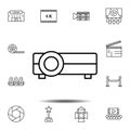 projector icon. Simple thin line, outline vector element of Cinema icons set for UI and UX, website or mobile application Royalty Free Stock Photo