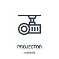 projector icon vector from hardware collection. Thin line projector outline icon vector illustration