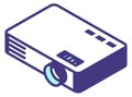 Projector isometric icon. Digital movie color symbol