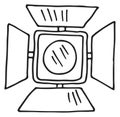 Projector light icon. Theater lamp line icon