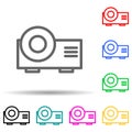 projector multi color style icon. Simple thin line, outline vector of web icons for ui and ux, website or mobile application Royalty Free Stock Photo