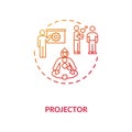 Projector red gradient concept icon