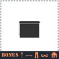 Projector roller screen icon flat Royalty Free Stock Photo