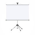 Projector Screen . Empty White Board Presentation Conference On The Wall. creen White Boad Presentation And Showing