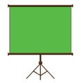 Projector screen green screen Chroma key Presentation screen. Chromakey, green Empty board or billboard. projector for cinema, mo