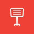 Projector Screen Icon On Red Background. Red Flat Style Vector Illustration Royalty Free Stock Photo