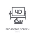 Projector Screen icon. Trendy Projector Screen logo concept on w Royalty Free Stock Photo