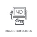 Projector Screen linear icon. Modern outline Projector Screen lo Royalty Free Stock Photo