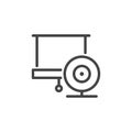 Projector screen and video camera icon. Online blog, flogging, stream, webinar concept logo. Multimedia button