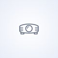 Projector, vector best gray line icon Royalty Free Stock Photo
