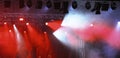 projectors light beam through smoke on stage Royalty Free Stock Photo