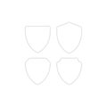 White outline secure digital shield vector logo on isolated background.. Royalty Free Stock Photo