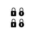 Black set of vector eps ai padlock icons on isolated background Royalty Free Stock Photo