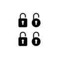 Black set of vector eps ai padlock icons on isolated background