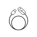 Oval USB cable connector. EPS editable vector web icon or file. Royalty Free Stock Photo