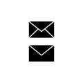 Monochrome vector email message symbol or website icons. Royalty Free Stock Photo