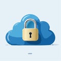 Cloud security concept with padlock icon, data protection and safe online storage illustration on light background Royalty Free Stock Photo