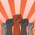 Proletarian Protest Clenched Hand Symbol Vector Illustration Royalty Free Stock Photo