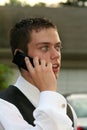 Prom Boy On Phone Closeup Royalty Free Stock Photo