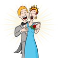 Prom Date Pinning The Corsage Royalty Free Stock Photo