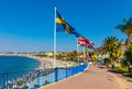 Prom des Anglais boulevard along Nice beach and Mediterranean Sea shore on French Riviera Azure Coast in France Royalty Free Stock Photo