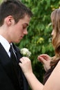 Prom Girl Fixing Date's Flower 1