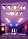 Prom night cartoon poster to graduation party Royalty Free Stock Photo