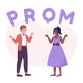 Prom night 2D vector isolated illustration