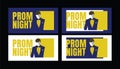Prom night party background for poster or flyer, Vector design Banner, invitation card, illustration
