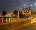 Promenade along Geneva lake in Vevey, Switzerland Royalty Free Stock Photo