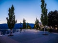 Promenade along the Okanagan Lake waterfront in Kelowna, BC Royalty Free Stock Photo