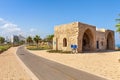 Promenade and ancient tomb in Ashqelon, Israel. Royalty Free Stock Photo