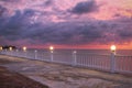 Promenade by the Andaman Sea at amazing sunset, Thailand Royalty Free Stock Photo