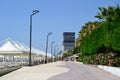 Promenade by the beach, boulevard of Golem resort. Durres, Albania