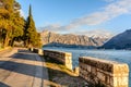 Promenade in the city of Perast in Montenegro Royalty Free Stock Photo