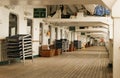 An empty cruise ship promenade deck during lockdown caused by the coronavirus pandemic Royalty Free Stock Photo