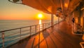 The promenade deck of a cruise ship. Royalty Free Stock Photo