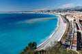 Promenade des Anglais and Beautiful Beach in Nice Royalty Free Stock Photo