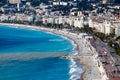 Promenade des Anglais and Beautiful Beach in Nice Royalty Free Stock Photo