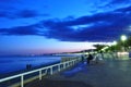 Promenade des Anglais at night Royalty Free Stock Photo