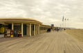 Promenade des Planches, where beach closet are dedicated to famous actors and movie. Deauville, France