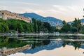 Promenade du Paillon park with beautiful reflection at Nice