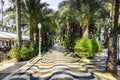 Promenade Explanada - alley of palm trees Alicante, Spain Royalty Free Stock Photo