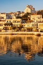 Promenade at the port of Batsi on the Greek Cycladic island of Andros