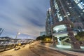 High rise residential building in Hong Kong city at night Royalty Free Stock Photo