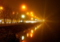 Promenade lights in the fog