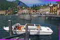 The promenade from Menaggio on Lake Como. Lombardy, Italy, Europe Royalty Free Stock Photo