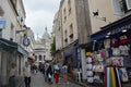 The promenade on Montmartre, at the end of which The Basilica of the Sacred Heart of Paris can be seen Royalty Free Stock Photo