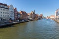 Promenade at Motlawa river in Gdansk downtown