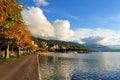 Promenade next to Lake Zug in Switzerland Royalty Free Stock Photo
